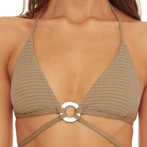 Isabella Rose Truffle Maza Triangle Bikini Top Sz S NWT